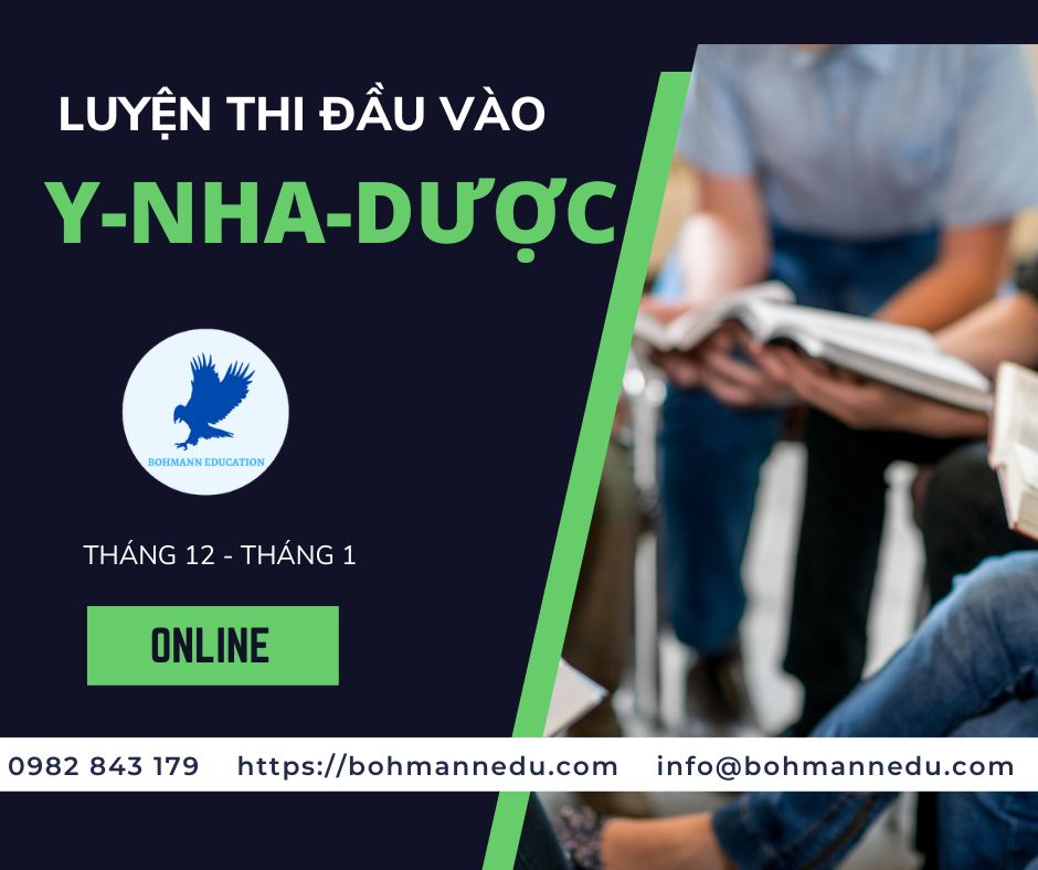 TUYỂN SINH LỚP LUYỆN THI ĐẦU VÀO Y-NHA-DƯỢC THÁNG 12 VÀ THÁNG 1